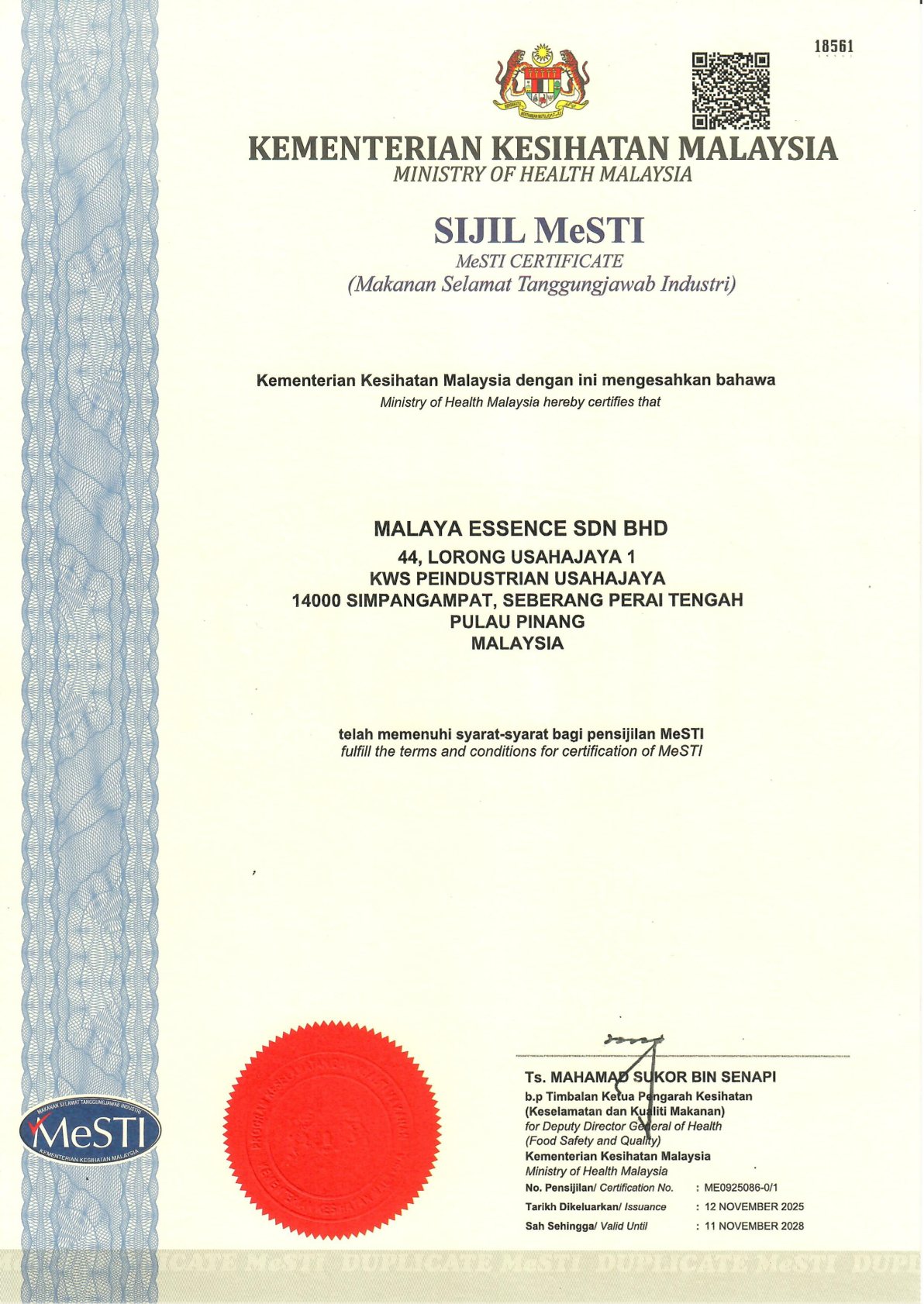 MeSTI Certificate 2025