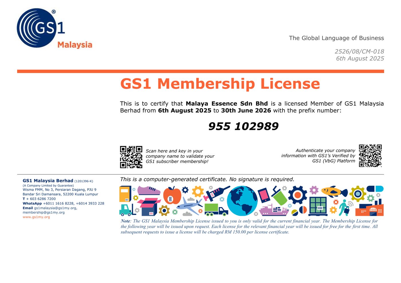 GS1 Membership License 2025